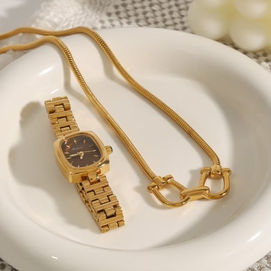 1 Piece Fashionable Series Original Design Line Stainless Steel Gold Color Women's Pendant Necklaces h5 Picture8