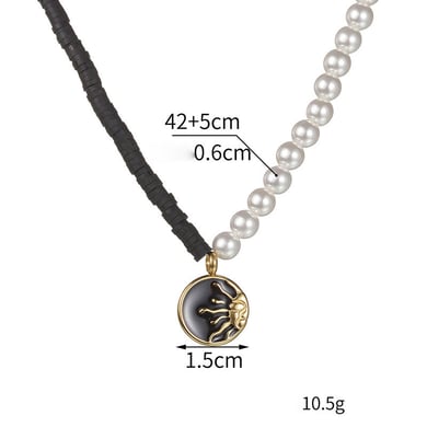 1 Stück Simple Series Tägliche gemischte Farbe Edelstahl Damen Anhänger Halsketten h5 Bild7