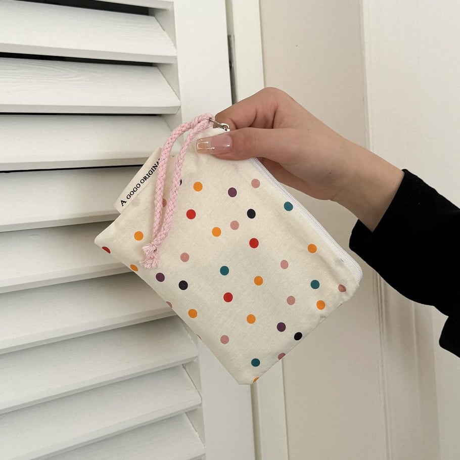 1 Stück Simple Series Elegante Polka Dots Canvas Damentaschen Bild6