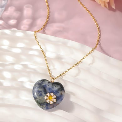 1 Piece Luxurious Series Vogue Heart Shape Drop Oil Gold Color Alloy Women's Pendant Necklaces h5 Picture6