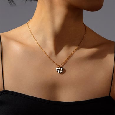 1 pezzo semplice serie giornaliera colori misti in acciaio inossidabile collane con ciondolo da donna h5 Immagine5