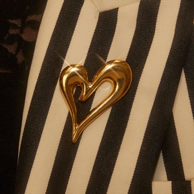 1 Piece Romantic Series Elegant Chic Heart Shape Stainless Steel Gold Color Women's Brooches h5 Picture3