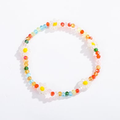 Pulseras de cuentas de cristal con flores retro de lujo para mujer, 1 pieza h5 Imagen5