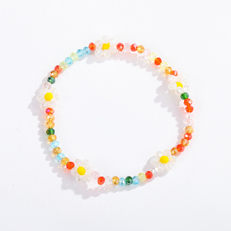 Pulseras de cuentas de cristal con flores retro de lujo para mujer, 1 pieza Imagen5