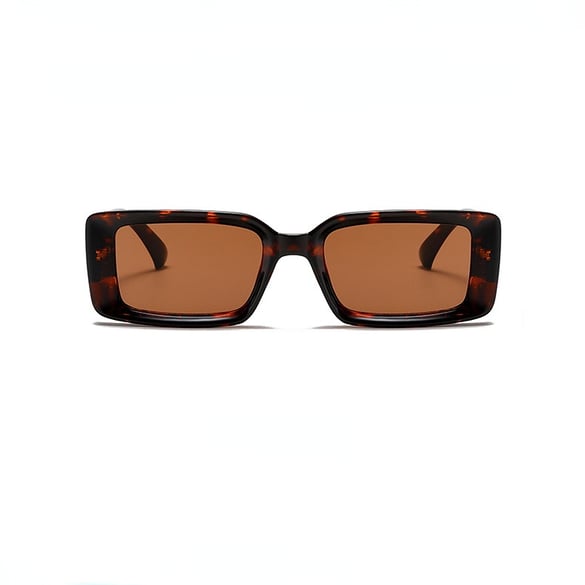 1 paio di occhiali da sole da donna in plastica con stampa leopardata retrò della serie Simple