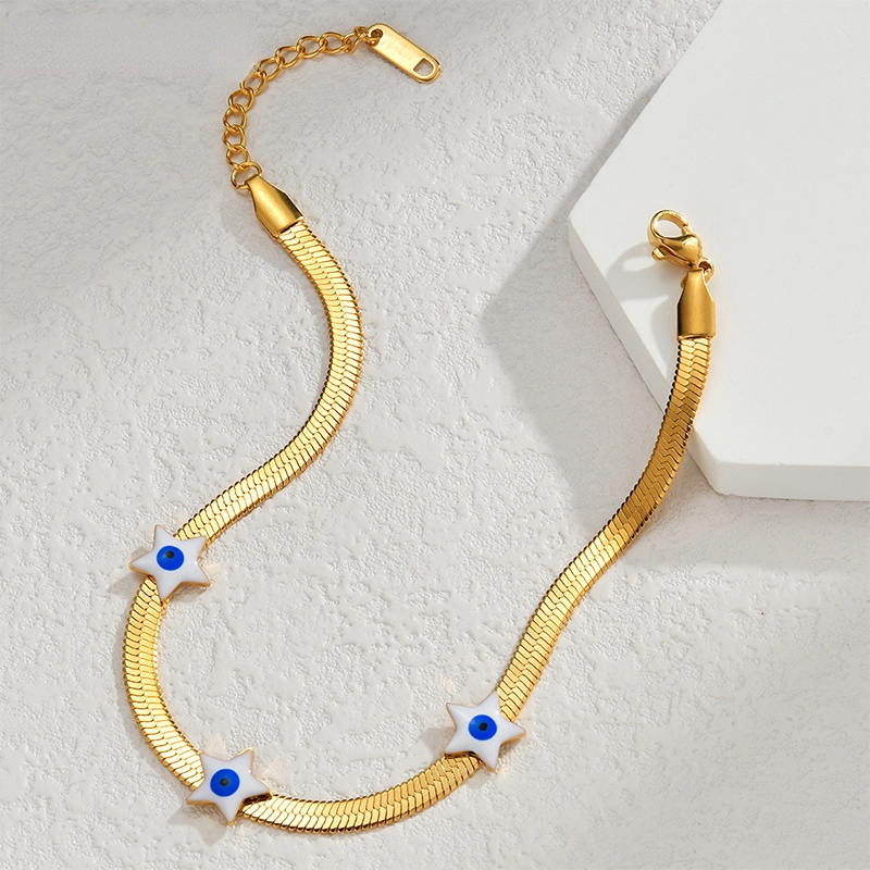 1 Piece Simple Series Daily Eye Stainless Steel Women's Chain Bracelets Picture3