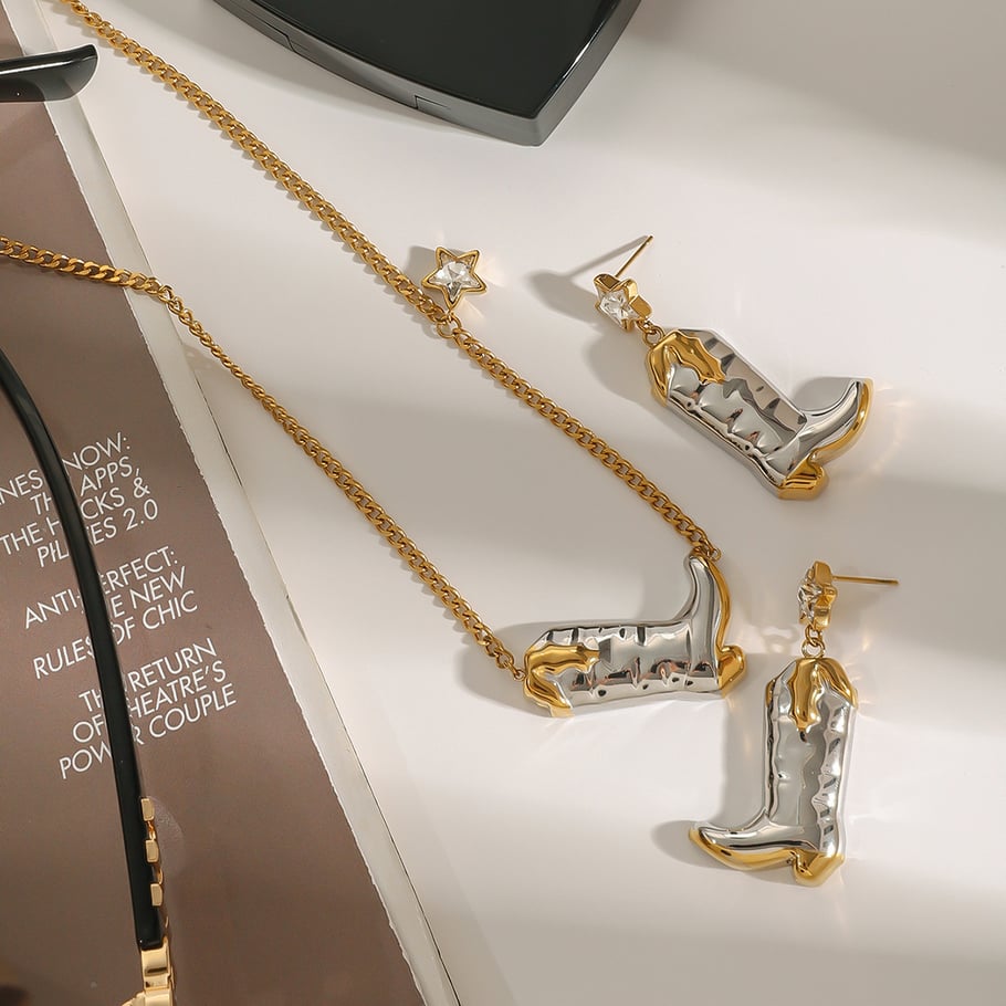 1 Pair Luxurious Series Hip-Pop/Rock Star Stainless Steel   Gold Color Plated Women's Drop Earrings Picture13