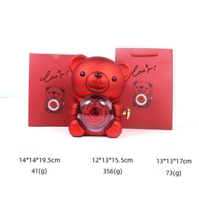 Bear Rose Valentine's Day Gift Revolving Jewelry Box h5 Picture7
