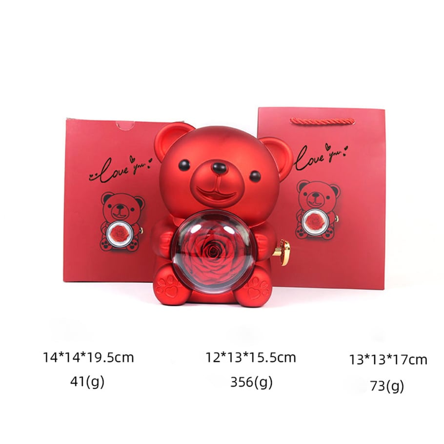 Bear Rose Valentine's Day Gift Revolving Jewelry Box Picture7