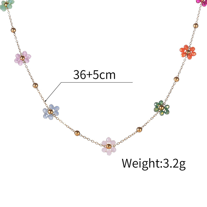 Bracelet chaîne en acier inoxydable pour femme, série simple, motif fleur douce, 1 pièce Image6
