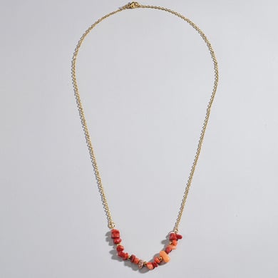 1 Piece Vacation Series Daily Natural Stone Beads Gold Color Stainless Steel Women's Beaded Necklaces h5 Picture3