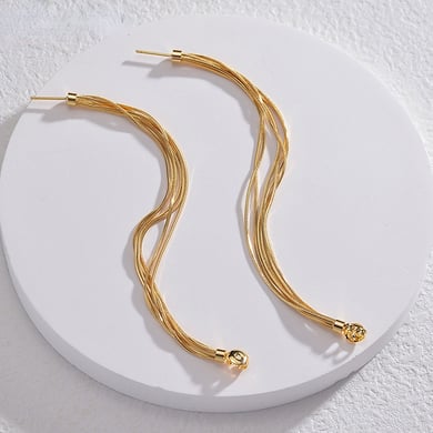 1 Paar einfache Serie täglich einfarbig Edelstahl Tropfen Ohrringe für Damen h5 Bild5