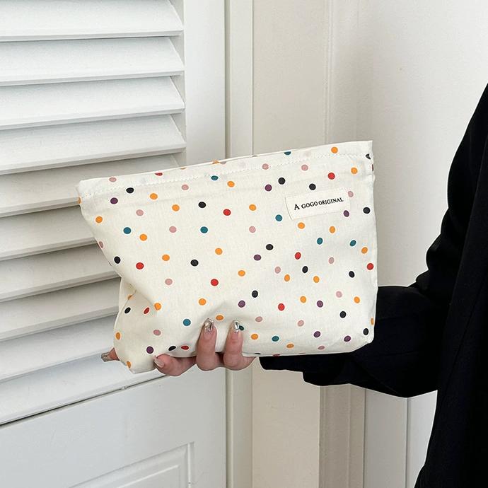 1 Stück Simple Series Elegante Polka Dots Canvas Damentaschen Bild5