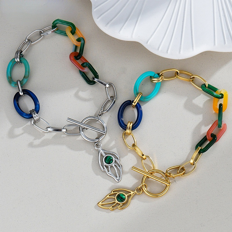 1 Stück Classic Series Daily Plant Edelstahl-Charm-Armbänder für Damen Bild5