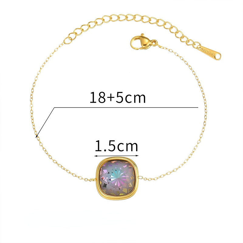 1 Stück Simple Series Tägliche geometrische Edelstahl-Charm-Armbänder für Damen Bild6