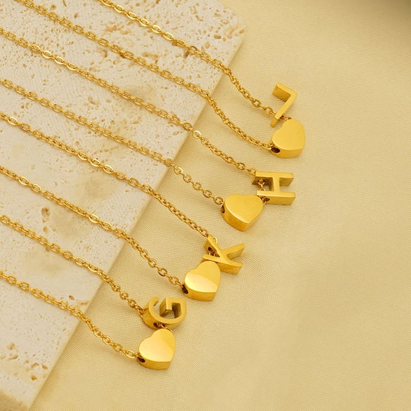 1 Piece Golden Simple Series Simple Letter Women's Pendant Necklaces 2