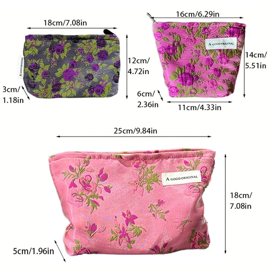1 Stück luxuriöse Retro-Blumen-Polyester-Damentaschen der Serie Bild9