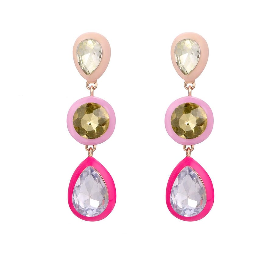 1 Pair Luxurious Series Irregular Geometric Shape Colorful Drop Oil Gold Color Alloy Women's Drop Earrings Picture8