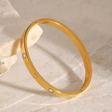 1 Stück Romantische Serie Elegante Herz Edelstahl Gold Farbe Überzogene Damen Armreifen h5 Bild7
