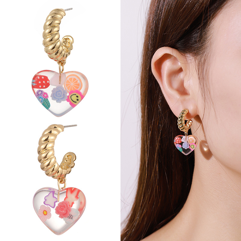 1 Pair Romantic Series Vacation Colorful Fruit Exaggerated Gold Color Alloy Women's Drop Earrings Picture6