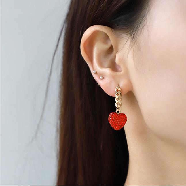1 Piece Luxurious Series Retro Exquisite Red Heart Shape Copper Women's Pendant Necklaces Picture7