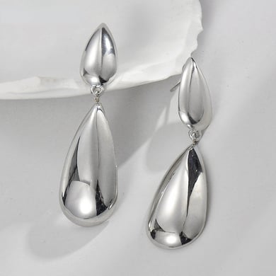 1 Pair Modern Series Commute Droplet Shape Stainless Steel Gold Color Women's Drop Earrings h5 Picture4