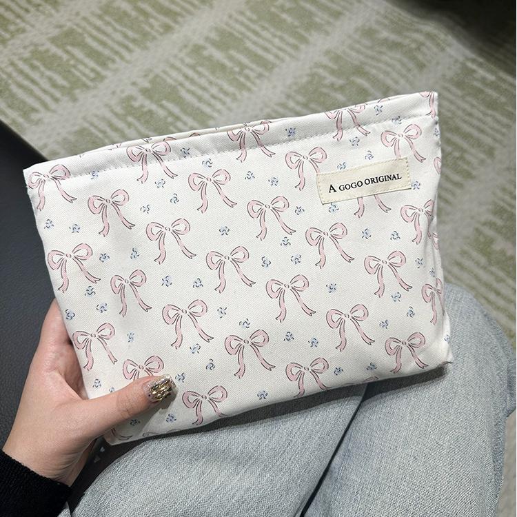1 Stück Romantische Serie Süße Schleife Knoten Canvas Damentaschen Bild7