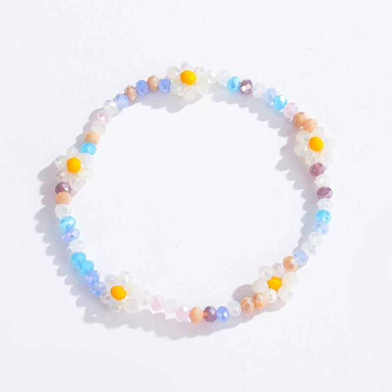 Pulseras de cuentas de cristal con flores retro de lujo para mujer, 1 pieza Imagen4
