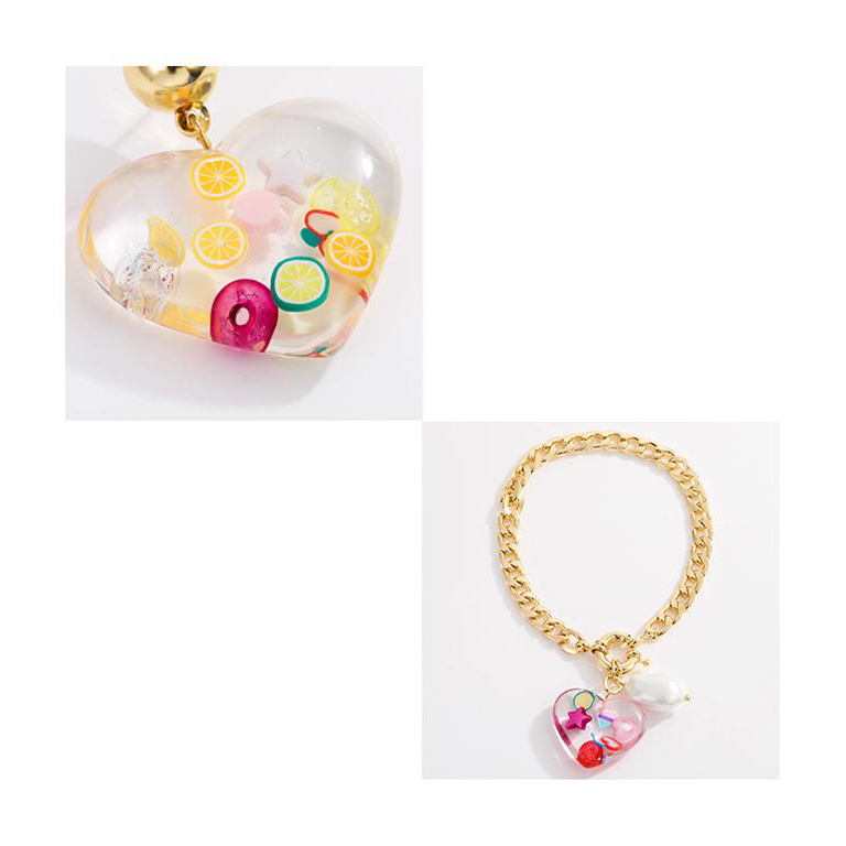 1 Pair Romantic Series Vacation Colorful Fruit Exaggerated Gold Color Alloy Women's Drop Earrings Picture7