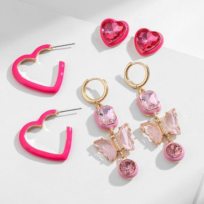 1 Pair Romantic Series Elegant Heart Alloy Women's Earrings Set h5Picture7