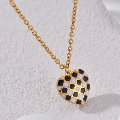 1 pezzo semplice serie giornaliera colori misti in acciaio inossidabile collane con ciondolo da donna h5 Immagine6