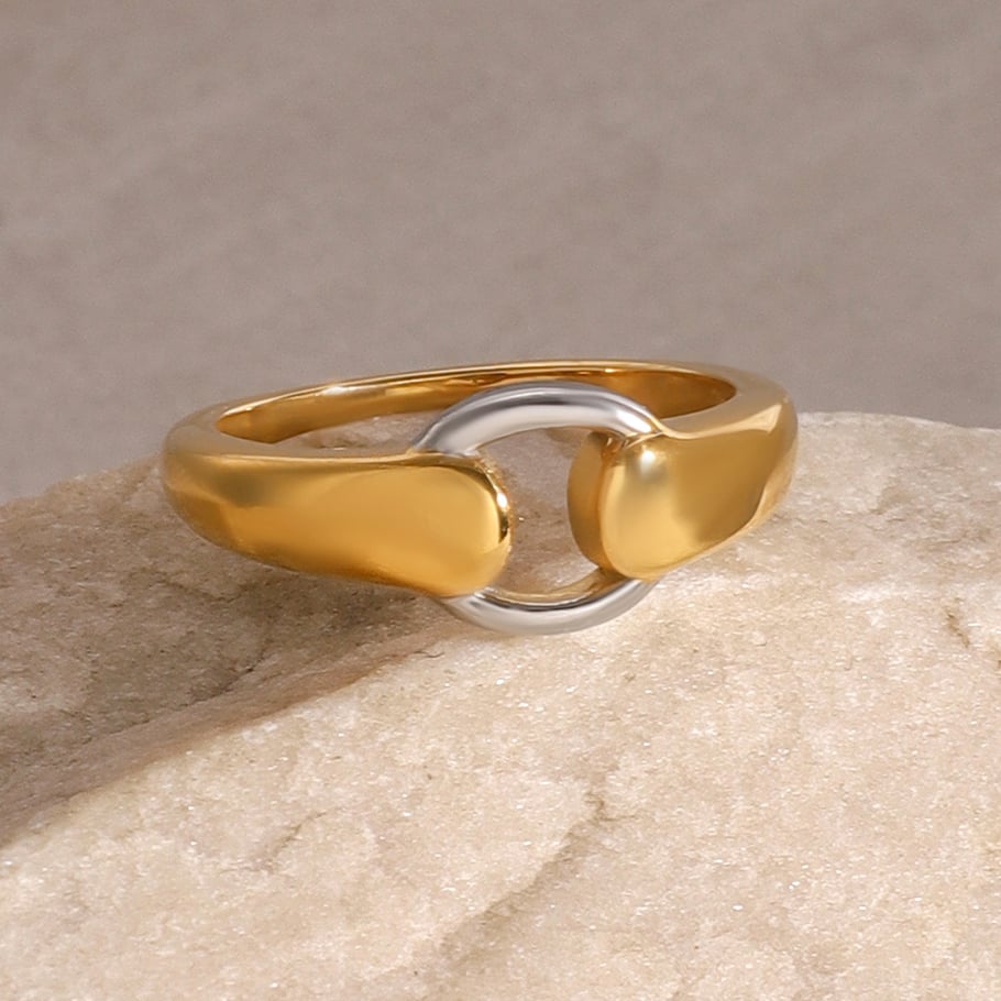 1 Pair Simple Series High-end Annular Stainless Steel   Gold Color Plated Women's Hoop Earrings Picture10