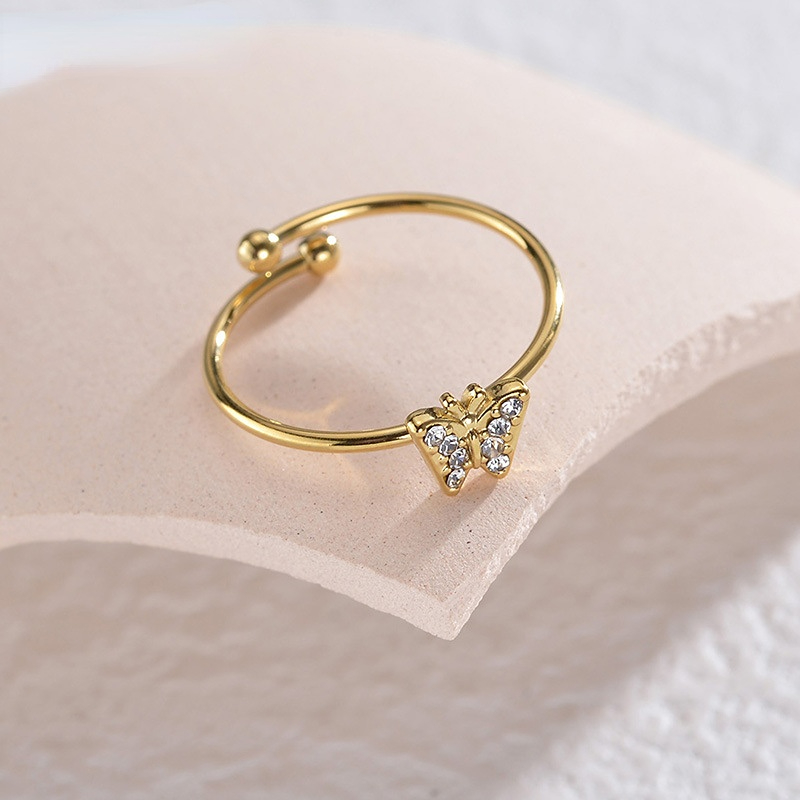 Bague ajustable en acier inoxydable pour femme, série Simple, motif animal simple, 1 pièce Image5