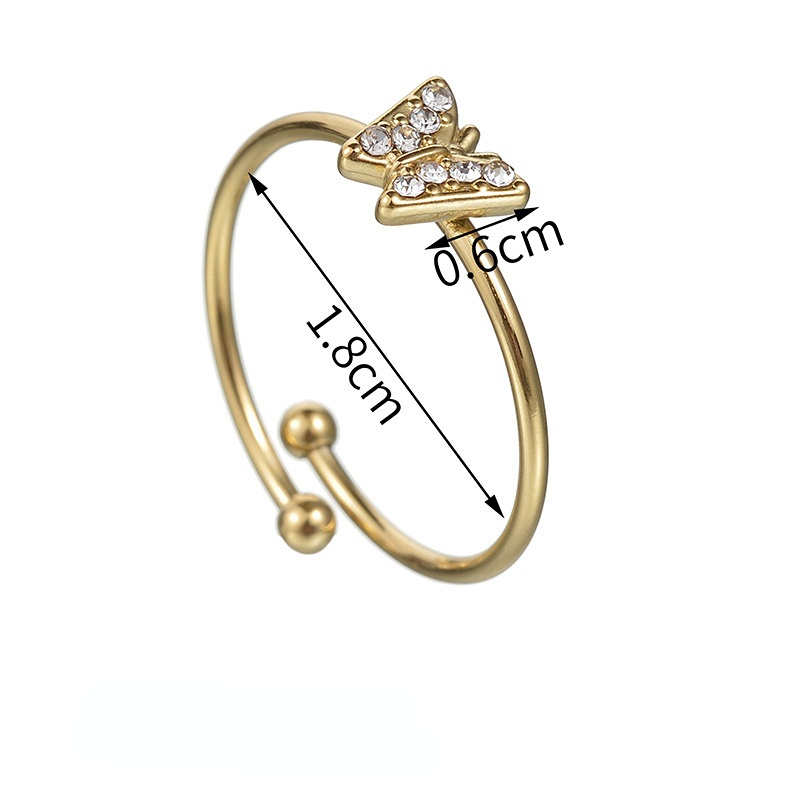 Bague ajustable en acier inoxydable pour femme, série Simple, motif animal simple, 1 pièce Image8