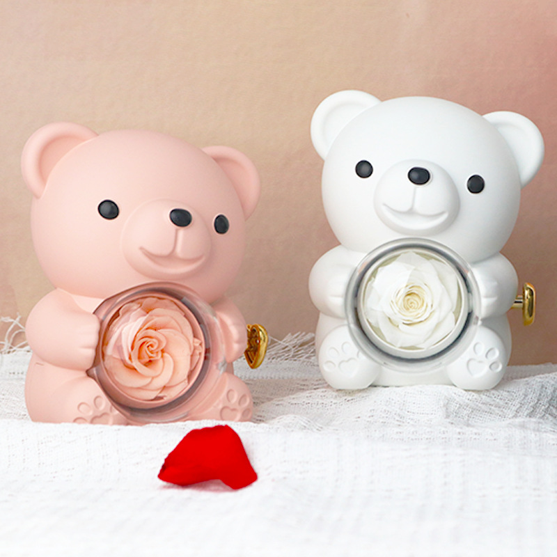 Bear Rose Valentine's Day Gift Revolving Jewelry Box Picture4