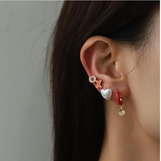 1 Set Stylish Series Chic Polychrome Heart Drop Oil Alloy Exquisite Women's Earrings Set h5Picture5