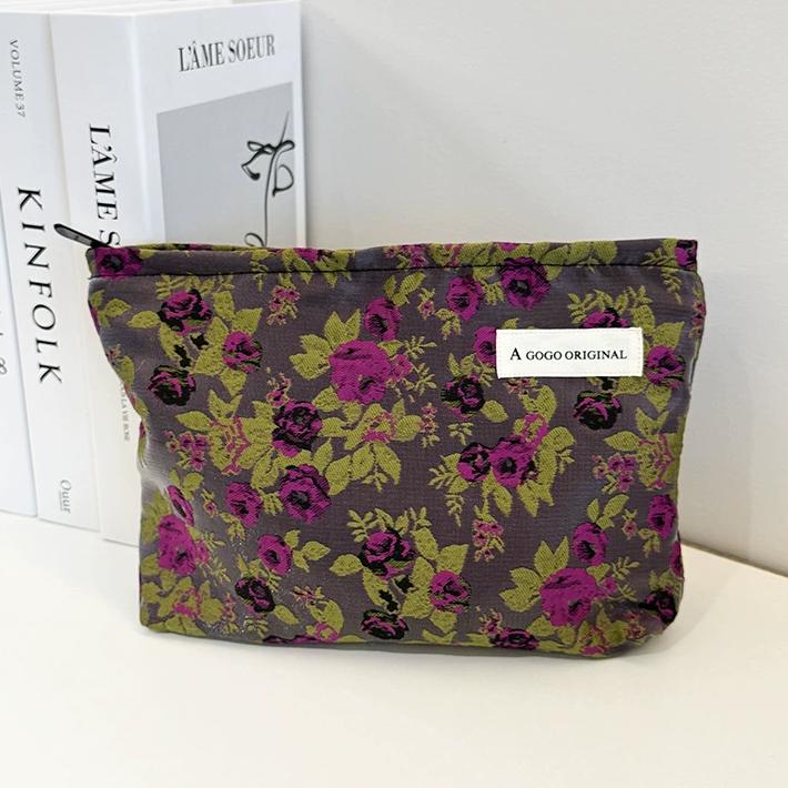 1 Stück luxuriöse Retro-Blumen-Polyester-Damentaschen der Serie Bild8