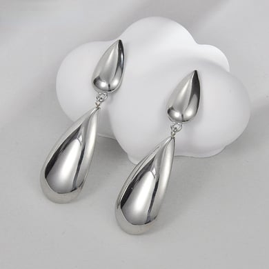 1 Pair Modern Series Commute Droplet Shape Stainless Steel Gold Color Women's Drop Earrings h5 Picture6