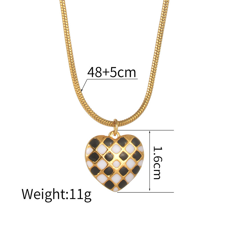 1 Stück Simple Series Tägliche gemischte Farbe Edelstahl Damen Anhänger Halsketten h5Bild7