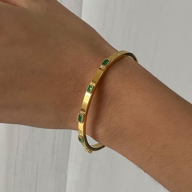 1 Stück Romantische Serie Elegante ringförmige Edelstahl Gold Farbe Überzogene Damen Armreifen h5 Bild7
