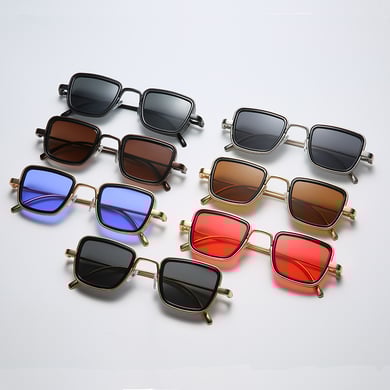 1 Pair Fashionable Series Chic Lightweight Alloy Gold Color Anti-glare Unisex Sunglasses h5 Picture11