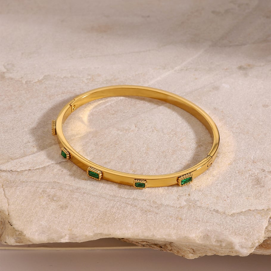 1 Stück Romantische Serie Elegante ringförmige Edelstahl Gold Farbe Überzogene Damen Armreifen Bild5