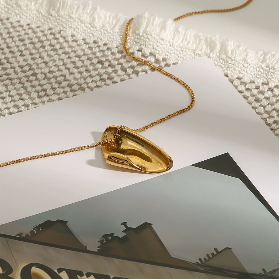 1 Piece Modern Series Classic Irregular Shape Stainless Steel Gold Color Women's Pendant Necklaces Picture7