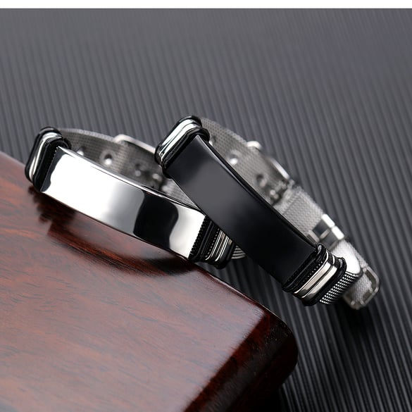 1 stuk Designable Series Rechthoekige roestvrijstalen herenkettingarmbanden 2