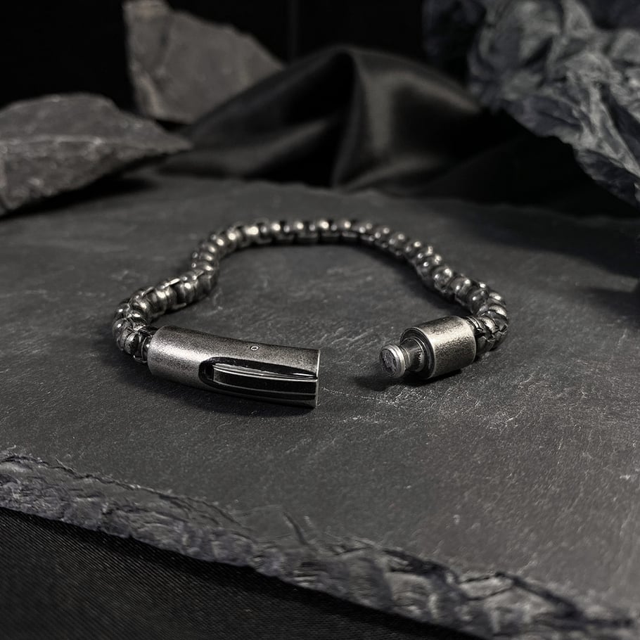 1 Piece Simple Annulus Stainless Steel Men's Chain Bracelets Picture4