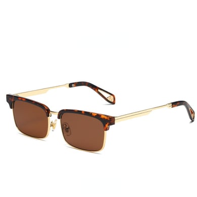 1 Pair of Stylish Semi  Rimmed Metal  Patchwork Protective Women's Sunglasses h5 Picture3