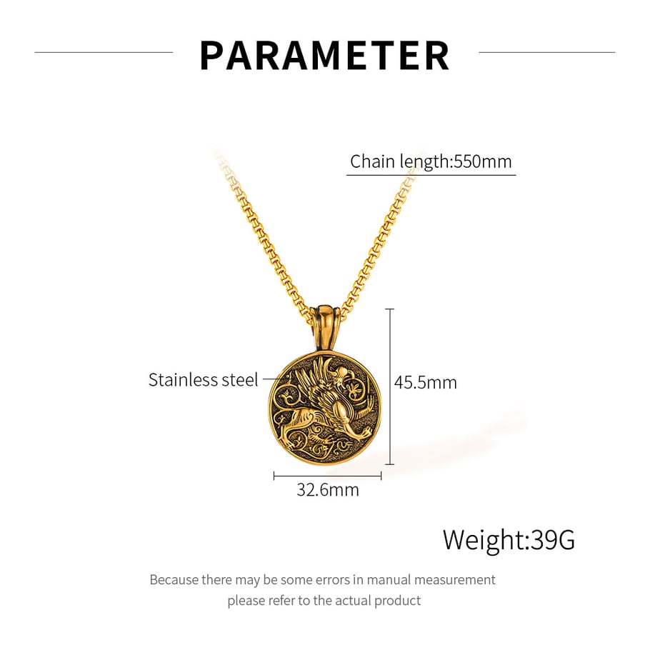 1 Piece Sophisticated Griffin Stainless Steel Men's Pendant Necklaces Picture7
