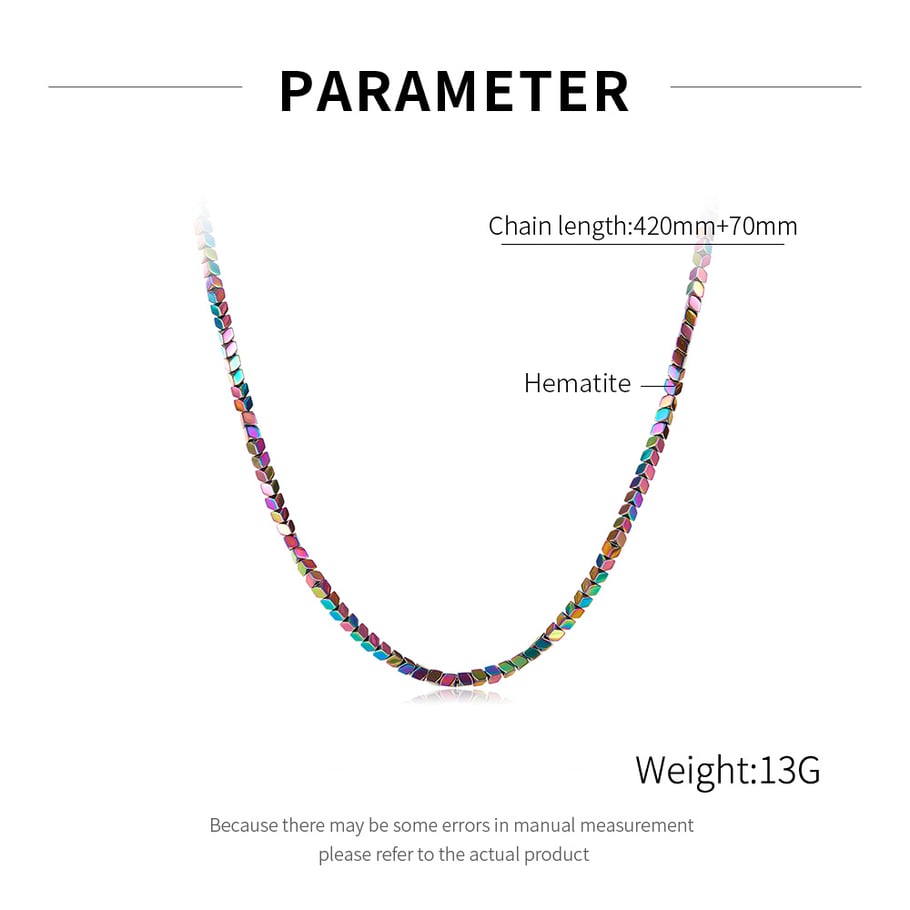 Colorful Beads Stainless Steel Men's Layered Necklaces Picture8