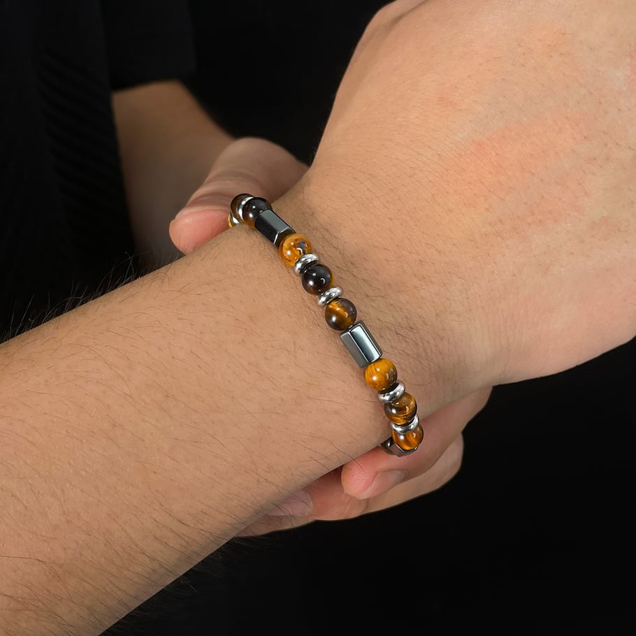 Tägliche geometrische Naturstein-Materialien Herren-Perlenarmbänder Bild5