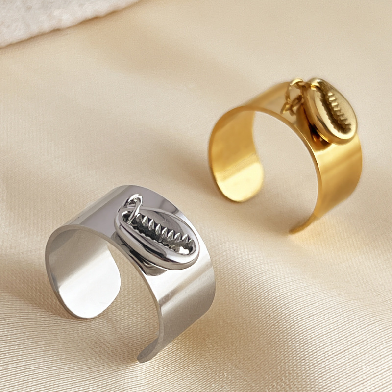1 Stück Simple Series Casual Turtle Edelstahl Goldfarben Damen Verstellbare Ringe Bild5